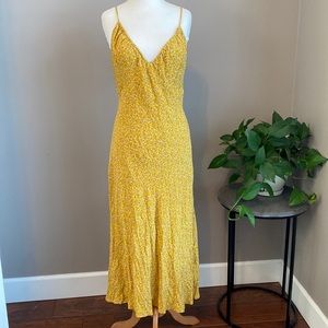 NWT Wild Fable Mustard Yellow Floral Maxi Dress Large